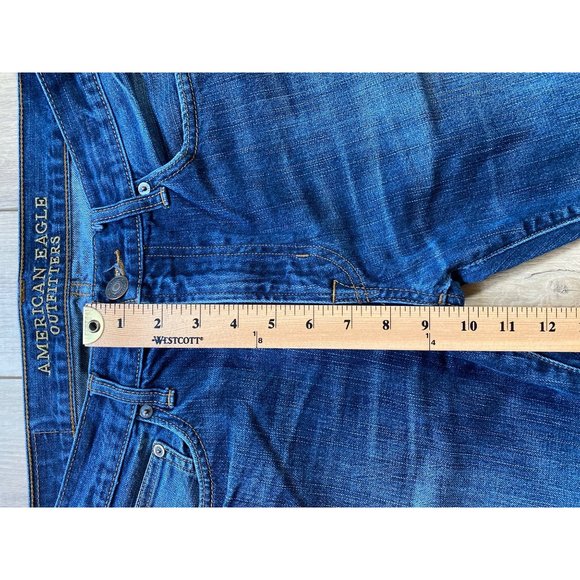American Eagle Outfitters Original Straight Denim Jeans Mens 30 x 29 Dark Wash - Picture 3 of 7